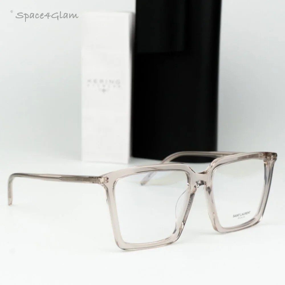 Saint Laurent Women Eyeglasses Transparent Nude Square SL474OPT 003 BRAND NEW
